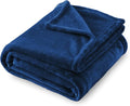 SOCHOW Flannel Fleece Blanket Throw Size, All Season Lightweight Super Soft Cozy Blanket for Bed or Couch, Navy Blue, 50x60 inches