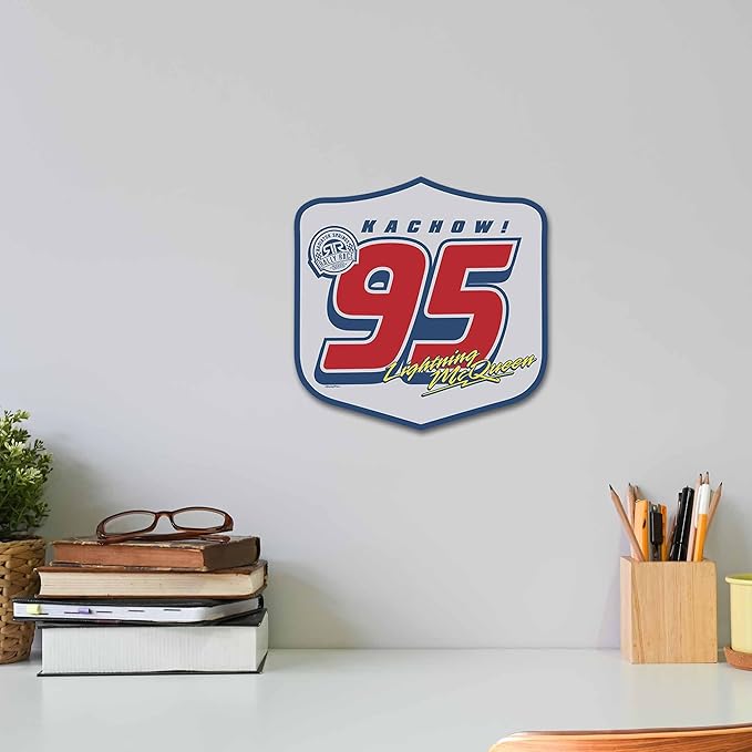 Disney Pixar Cars Lightning McQueen 95 Metal Wall Decor - Fun Cars Sign for Bedroom or Play Room