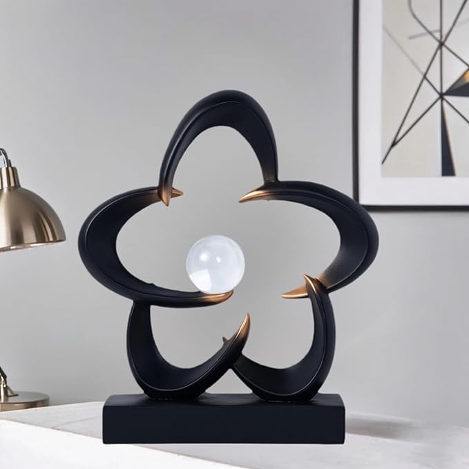 Abstract Sculpture Art Home Decor Accents Modern Decorative Objects for Living Room Shelf Coffee Table TV Stand Cabinet Office Decor Accents (Black A)