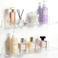 Lifewit Floating Shelves for Bathroom, 15" Clear Wall Organizer for Makeup, Perfume, Figures, Photo, Decor Shelf for Nursery, Living Room, Bedroom, Kitchen, Over Toilet Storage Rack, Clear, 2 Pack