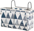 Surblue Bedside Caddy Bedside Storage Bag Hanging Organizer for Bunk, Hospital Beds, Dorm Rooms Bed Rails Camp 4 Pockets and 2 Hooks (Blue Triangle)
