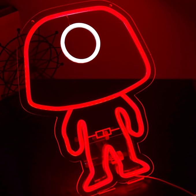 Masked Worker Neon Sign for Wall Decor,Dimmable Led Neon Lights for Game Room Decorations,11.8 * 15.7Inch,Suitable for Home Bars,Game Rooms,Man Cave,Christmas Birthday Gifts