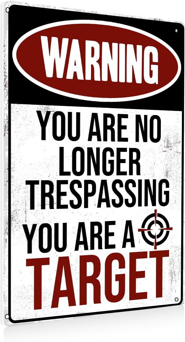 Funny Grunge Room Decor No Trespassing Metal Tin Signs Coffee Bar Garage Vintage Wall Decor Gifts 12 X 8 Inches Outdoor & Indoor