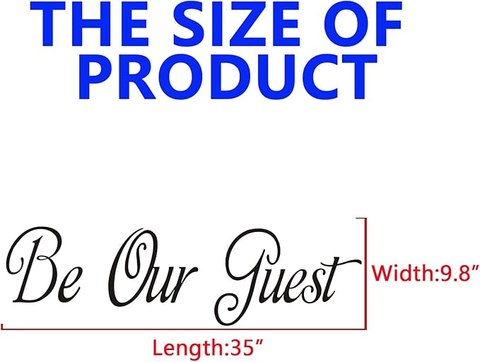Living Room Quotes Wall Stickers: Family Bedroom Inspirational Home Vinyl Art Wall Stickers - Kitchen Door Wall Decor - Be Our Guest 35" X 9.8"
