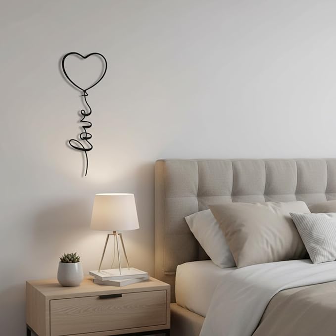We Moment Love Metal Wall Decor-Love Heart Sign for Bedroom Office Home Decor-Valentine's Day Gifts-Black