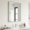 Bathroom Mirror for Wall, 20x30 Inch Metal Framed Mirror, Brushed Nickel Rectangle Mirror, Bathroom Vanity Mirror Farmhouse, Tempered Glass, Anti-Rust, Hangs Horizontally or Vertically