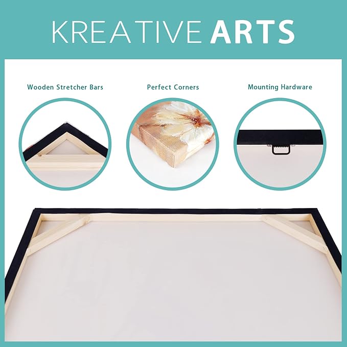 KREATIVE ARTS Large Sweet Dreams Wall Art - 20"x48" Canvas Quote Poster for Master Bedroom Above Bed - Inspirational Nature Plant Wood Decor - Framed Wall Art for Couple's Bedroom and Bathroom
