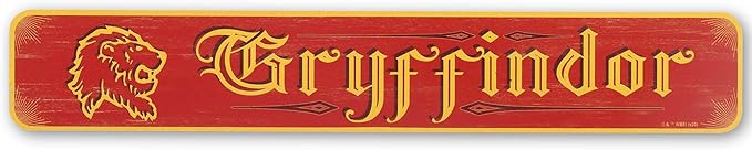 Harry Potter Gryffindor Horizontal Wood Wall Decor - Vintage Gryffindor Sign for Bedroom or Movie Room