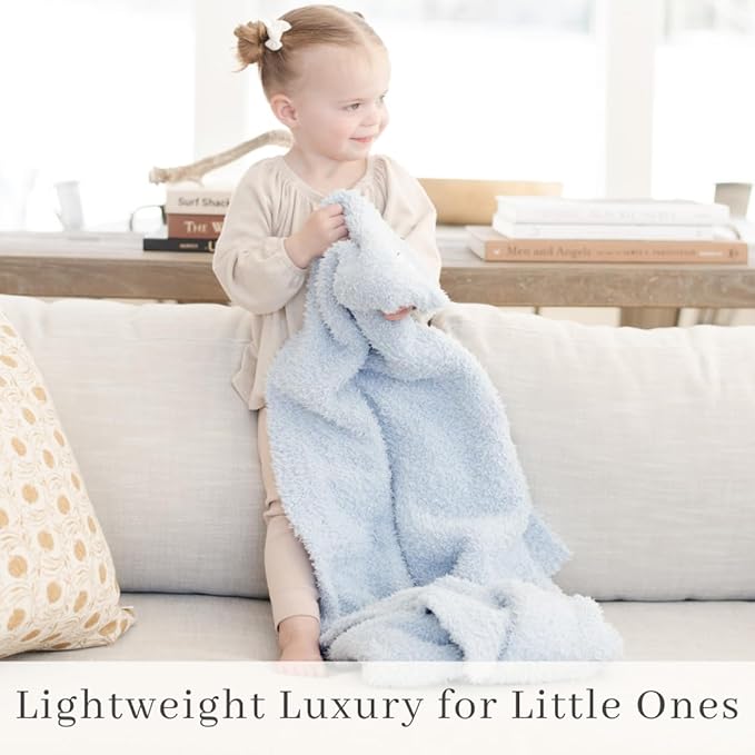 SARANONI Bamboni Baby Blanket | Luxury Plush Super Soft Blanket | Breathable Comfort Infant Baby Blankets for Boys & Girls | Light Blue, Mini - 15” x 20”