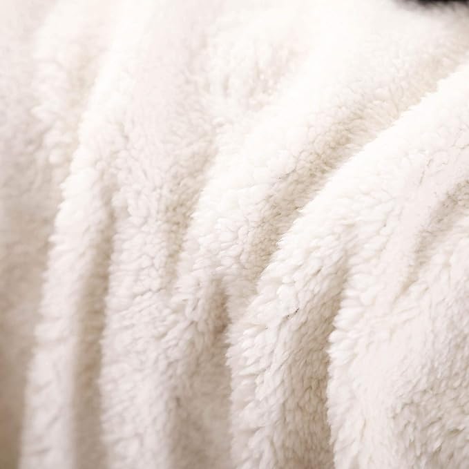 Longhui bedding Acrylic Cable Knit Sherpa Throw Blanket - Thick, Soft, Big, Cozy Grey Knitted Fleece Blankets for Couch, Sofa, Bed - Large 50 x 63 Inches Gray Coverlet All Season