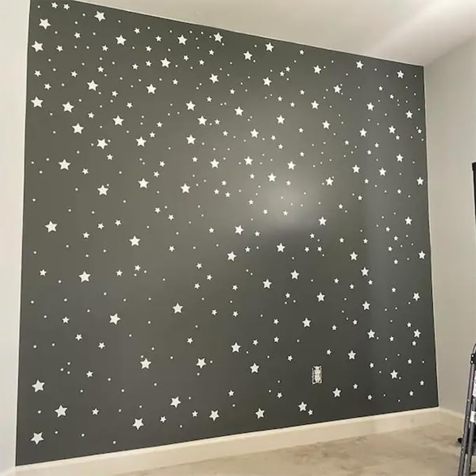 Sparkles and Stars Wall Decals, 500 White Stars Wall Sticker, Sparkle Wall Decal, Space Kids Room Decor, Nursery Wall Art, Celestial Wall Stickers(White)