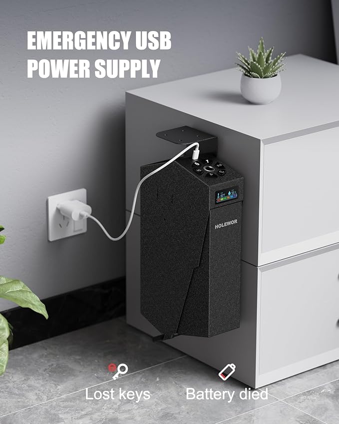 Gun Safe, Biometric Pistol Safe Fingerprint Quick Access Drop Down Handgun Safe Single Mount Pistol Case for Desk Bedside Nightstand