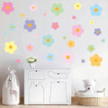 81 Pieces Wall Decal Flower Stickers - Removable Peel & Stick Wall Decals for Kids' Girls Room Decor(Pink, Blue, Orange, Yellow, Green, Purple)