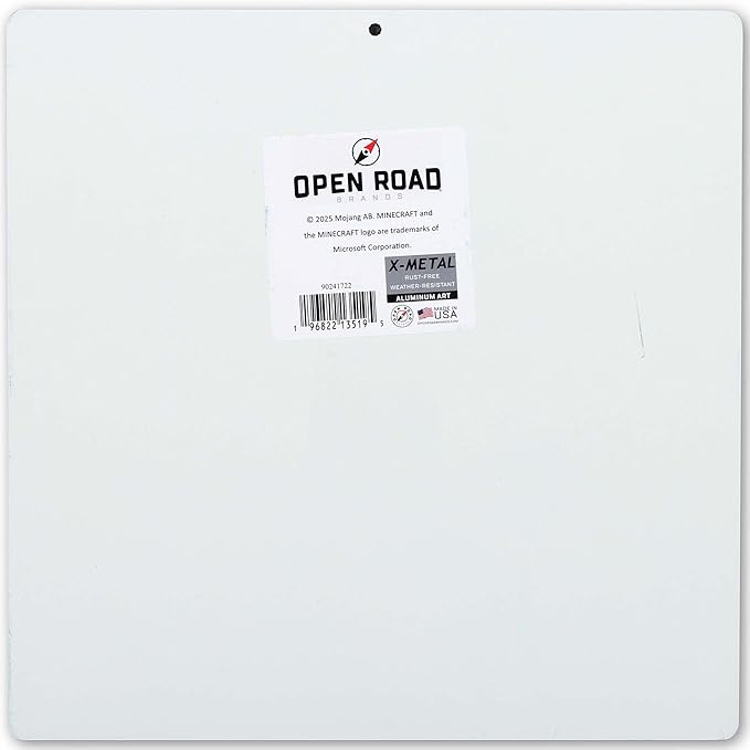 Open Road Brands Minecraft Ghast Take to the Skies Metal Wall Decor - Fun Minecraft Sign for Bedroom or Game Room