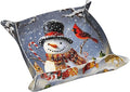 Tray Leather Valet Tray Winter Snowman Cardinal Catchall Trays Key Organizer Night Stand Organizer Bedside Vanity Trays Decor for Entryway Table