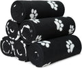 ZYFZCYBL Fleece Throw Blankets Lightweight Warm Soft Cozy Pet-Friendly Bulk Fleece Throw Blanket Solid for Home Bed, Sofa，Office,Gifts, Couch (Pack of 6-50 x 60 inch，Black White Paw Print)