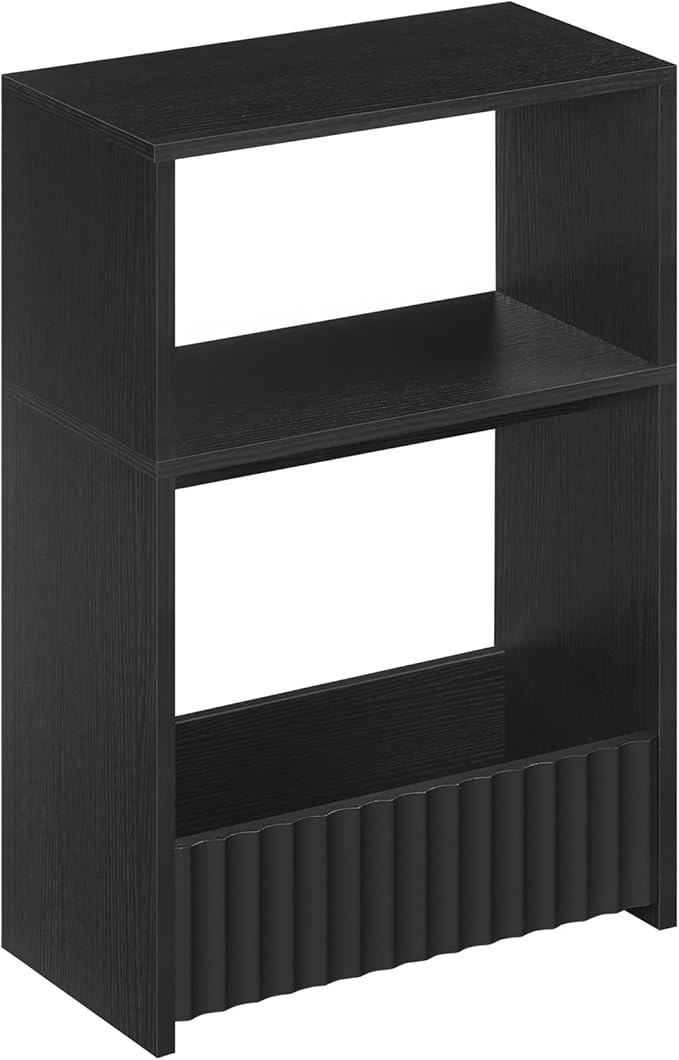 Small Narrow Side Table with Open Storage Shelves, 3-Tier Skinny End Table for Small Space, Slim Nightstand, Skinny Couch Side Table for Living Room, Bedroom, Entryway, Natural ETBK75101