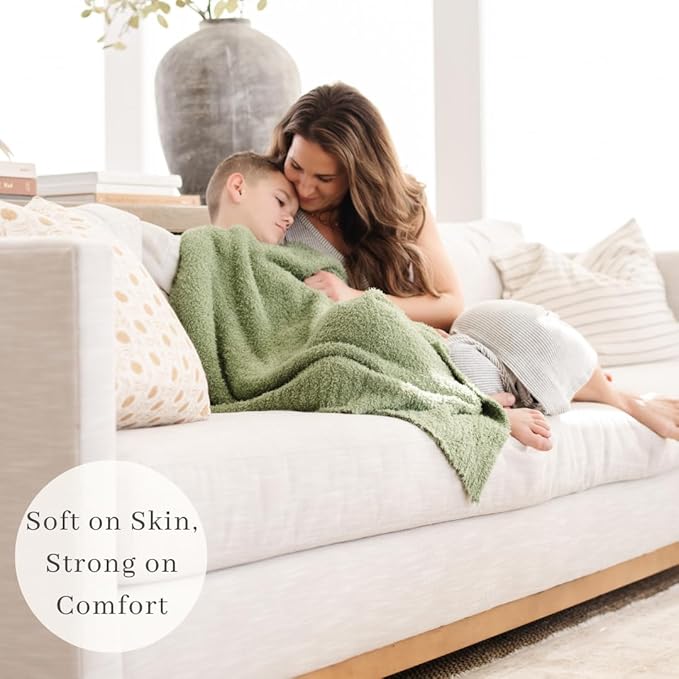 Saranoni Bamboni Luxury Baby Blanket | Cozy & Soft Plush Receiving Blankets | Perfect for Girls & Infant Baby Boy Blankets | Olive - 30” x 40"