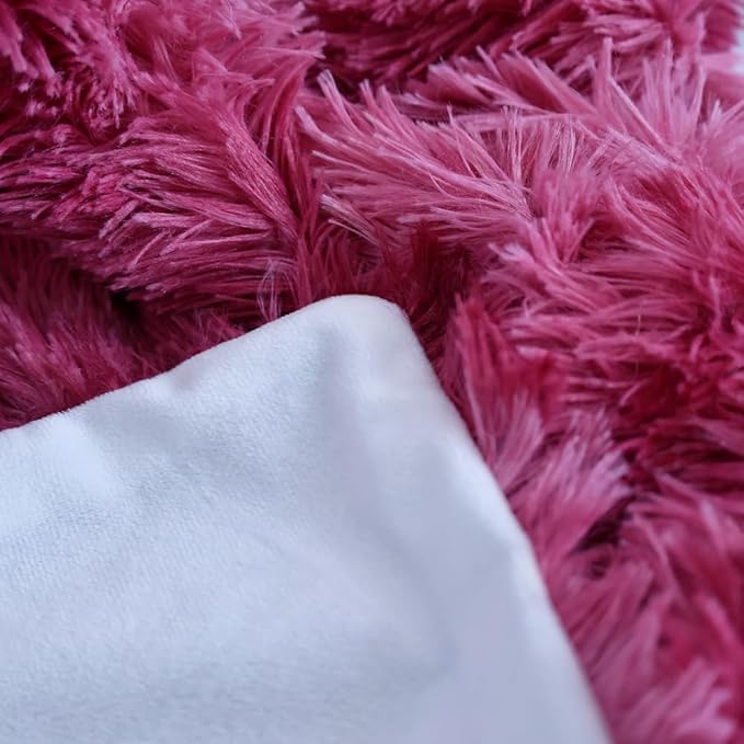 Plush Super Soft Blanket Bedding Sofa Cover Furry Fuzzy Fur Warm Throw Qulit Cozy Couch Blanket for Winter (Tie Dye Burgundy,51x63 Inches)