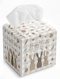Easter Day Napkin Tissue Box Cover, Buffalo Plaid Bunny Runner Waterproof Leather Paper Organizer Dispenser for Table Dining, Bathroom, Nightstand Vanity, Car, Housewarming Gift Ideas, K