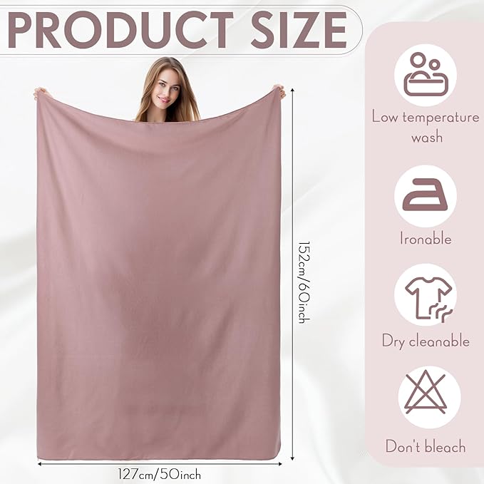 Shimeyao 24 Packs Fleece Throw Blanket Soft Warm Lightweight Fleece Blanket Cozy Throw Bulk for Bed Couch Sofa Home Office Wedding Gifts Suitable for Seasons, 50 x 60 Inches(Gray Pink)