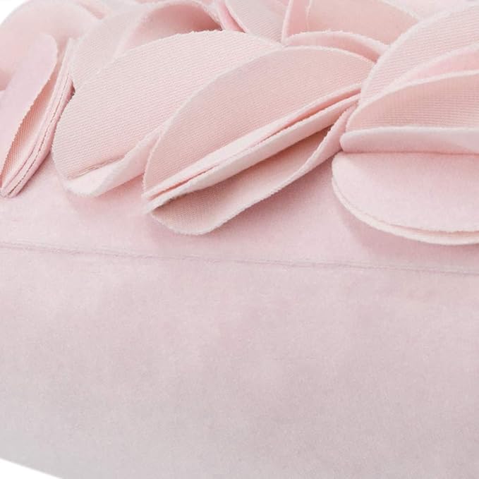 KINGROSE 3D Flower Throw Pillow Case Decorative Pillow Case Handmade Cushion Cover for Sofa Couch Bedroom Home Decor 12 X 20 Inches Velvet Pink