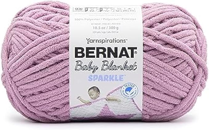 Bernat Baby Blanket Sparkle Planetary Purple Yarn - 1 Pack of 10.5oz/300g - Polyester - #6 Super Bulky - 220 Yards - Knitting & Crochet