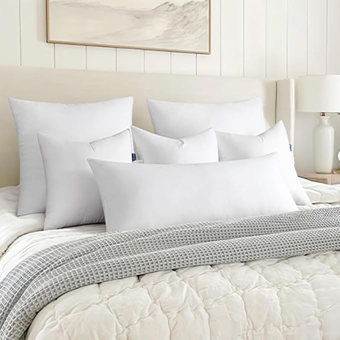 MIULEE 14x26 Inch Throw Pillow Insert Premium Throw Pillow Virgin Microfiber Stuffer Rectangle Pillow for Sofa Bed Couch