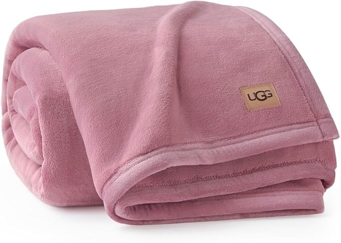 UGG Coco Plush Fleece Throw Blanket – Soft & Cozy Blanket for Couch, Bed & Sofa, Perfect for Home Decor, House Warming Gifts or Luxurious Birthday Gifts for Women, 50" x 70", Pink Dusty Orchid