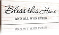 Jetec Farmhouse Bible Verse Scripture Wall Signs, Bless This Home and All Who Enter Wooden Plaque Decor for Church Home Christian Wall Art Decor