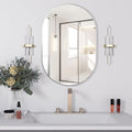 Oval Bathroom Mirror Wall Vanity Oval Mirrors, 20"x30" Silver Bathroom Mirrors for Over Sink Pill Mirrors Capsule Wall Mounted Mirror, Modern Mirror with Metal Frame for Wall Decor
