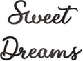 Zzbakress Sweet Dreams Wall Decor Metal Wall Art Large Modern Living Room Farmhouse Sign for Bedroom Black Metal Wall Art for Office and Home Wall Decor (Black, Elegant)