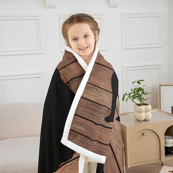 Black Bear Throw Blanket Queen 90"X90",Rustic Brown Farmhouse Wooden Board Fleece Bed Blanket Countryside Woodland Animal Lightweight Sherpa Blankets for Sofa Couch,Bear Paws Decor Warm Soft Cozy