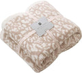 MH MYLUNE HOME Ultra Soft Leopard Throw Blanket (50x60 inches) Khaki Microfiber Blankets Plush Warm Reversible Cheetah Blanket Leopard Pattern Throw for Couch Bed Sofa, Khaki, 50"x60", 410GSM