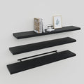Floating Shelves for Wall Set of 3, 36" Black Wall Shelves for Home Decor, Frame Display Black Floating Shelf for Living Room, Bedroom, Bathroom, Kitchen
