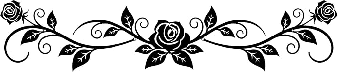 AHYS Metal Flowers Wall Decor Rustic Flat Rose Vine Wall Art for Farmhouse Home Living Room Bedroom for Above Door/Bed/Windows Decor (Black) - 29x6.3 Inch