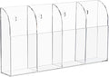 HBlife Acrylic Remote Holder Organizer, Clear TV Remote Control Wall Mount Caddy for Bedside, 4 Compartments