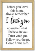 RLWangChao Before You Leave This Home Wall Decor Art 16"X11" I Love You Sign Inspirational Quotes Family Entryway Wood Framed Wall Hanging (Wood)