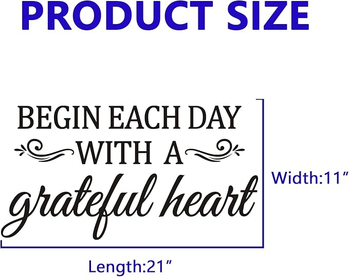Inspirational Family Quotes Wall Stickers: Home Vinyl Art Wall Decals for Living Room Kitchen - Begin Each Day 21" X 11"