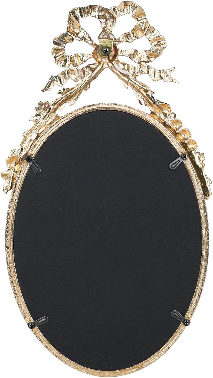 NIKKY HOME Small Wall Mirror, Vintage Hanging Mirrors, Gold Decorative Wall Mirror for Bedroom Living-Room Dresser Decor 10 x 5.7 Inch