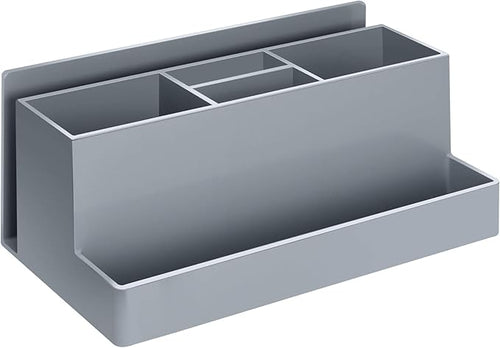 Acrimet Desktop Organizer - Multi Organizer Caddy Holder for Office, Home and School use (Plastic) (Silver Color)
