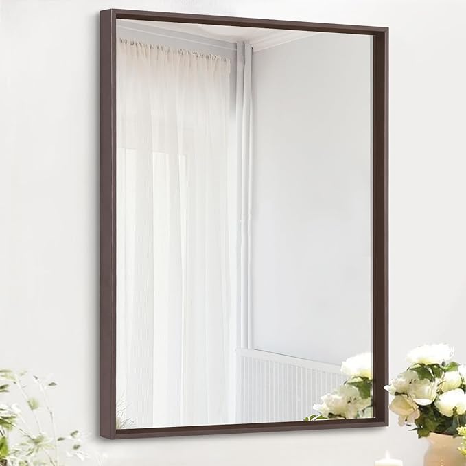 AAZZKANG Bathroom Mirror Rectangular Metal Framed Vanity Mirrors for Bedroom Bathroom Living Room Home Decor 20"x16"