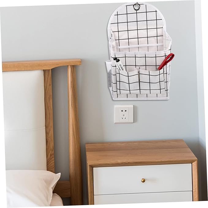 PRETYZOOM Bedside Hanging Storage Bag Multipurpose Organizer Pouch for Dormitory Bedroom for Phones Chargers Books and Items