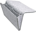Fengtaike Useful Multi Grey Bed Storage Pockets Felt Bedside Hanging Storage Phone Remote Control Organizer Holder with 2 Inner Pockets for Bed Table Sofa