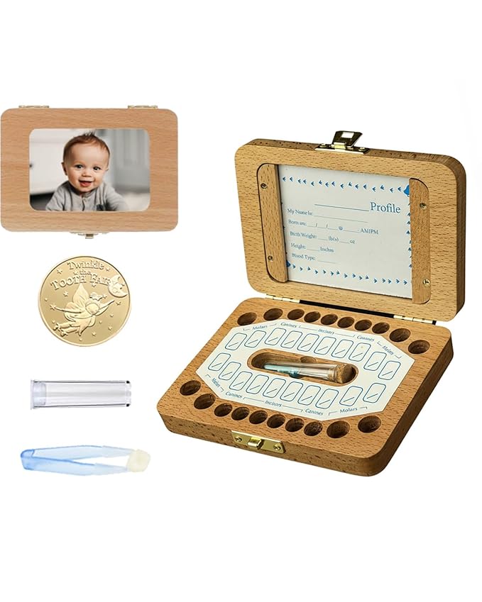 Tooth Fairy Tooth Holder for Kids, Cute Fairy Themed Lost Keepsake Box, Durable & Safe Storage Case for Baby/Toddler Lost Teeth, Decorative Bedroom Nightstand Organizer (3.5 x 2.8 x 2.2 Inches / 8.9