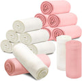 12PCS Fleece Throw Blankets Bulk 60 x 50 in Soft Blankets Fabric Warm Lightweight Wool Blanket Cozy Coverlet for Beds Sofas Home Wedding Season and Valentine's Day(Pink +White)