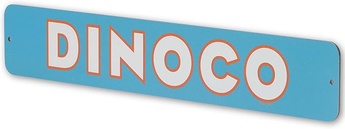 Disney Pixar Cars Dinoco Metal Wall Sign - Vintage Cars Sign for Bedroom or Play Room