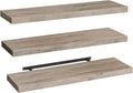 Floating Shelves for Wall, 1.5" Thick Wall Shelf Set of 3 with Invisible Brackets, L47.2 x W7.9 Hanging Book Shelves Farmhouse Home Decor for Bathroom, Living Room, Bedroom, Greige 12301BJP3BG