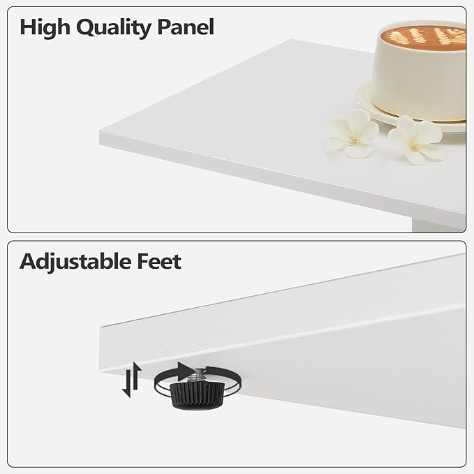 Modern End Table with Charging Station, Narrow Side Table for Small Spaces with 2 Open Storage Shelf, Narrow Nightstand with Light, Thin Bedside Table for Living Room, White ETWT18E01Z