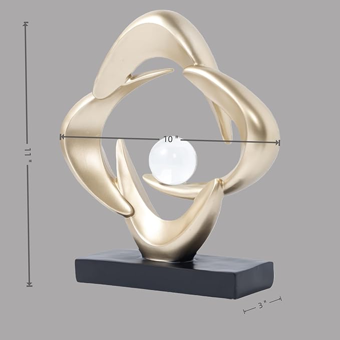 Abstract Sculpture Art Home Decor Accents Modern Decorative Objects for Living Room Shelf Coffee Table TV Stand Cabinet Office Decor Accents (Gold)